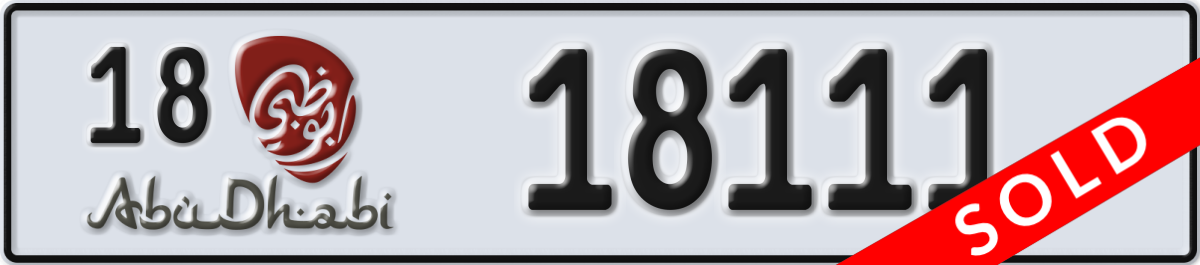 abu dhabi License Plate Number 18111 Code 18