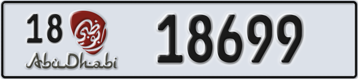 abu dhabi License Plate Number 18699 Code 18