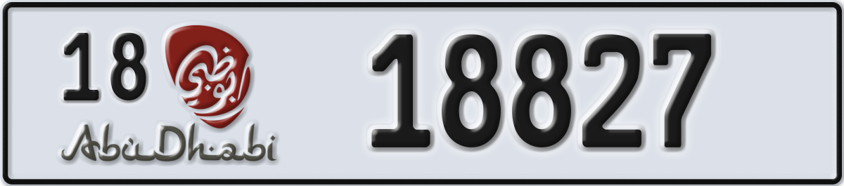 abu dhabi License Plate Number 18827 Code 18