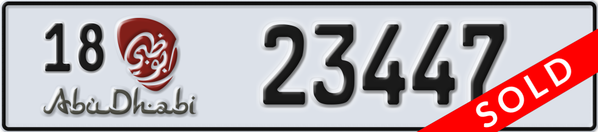 abu dhabi License Plate Number 23447 Code 18