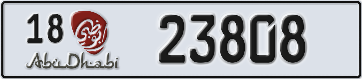 abu dhabi License Plate Number 23808 Code 18