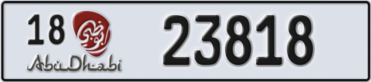 abu dhabi License Plate Number 23818 Code 18