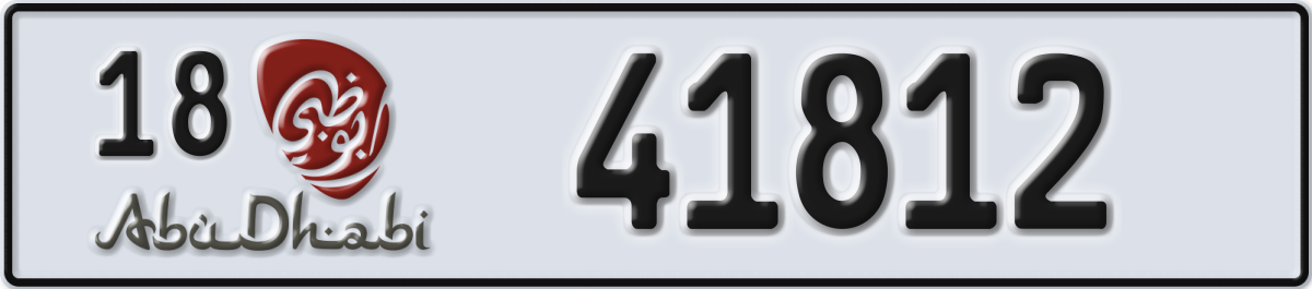 abu dhabi License Plate Number 41812 Code 18