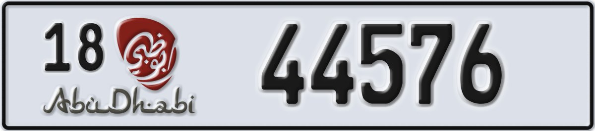 abu dhabi License Plate Number 44576 Code 18