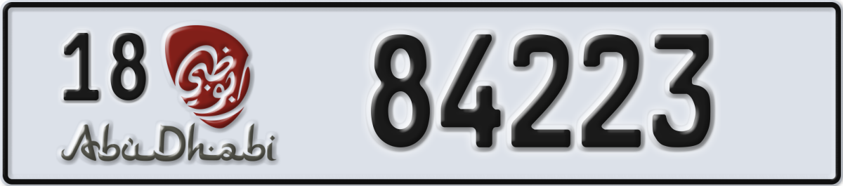 abu dhabi License Plate Number 84223 Code 18