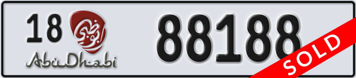 abu dhabi License Plate Number 88188 Code 18