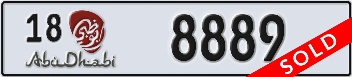 abu dhabi License Plate Number 8889 Code 18