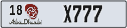 abu dhabi - code - 18 - number -X777