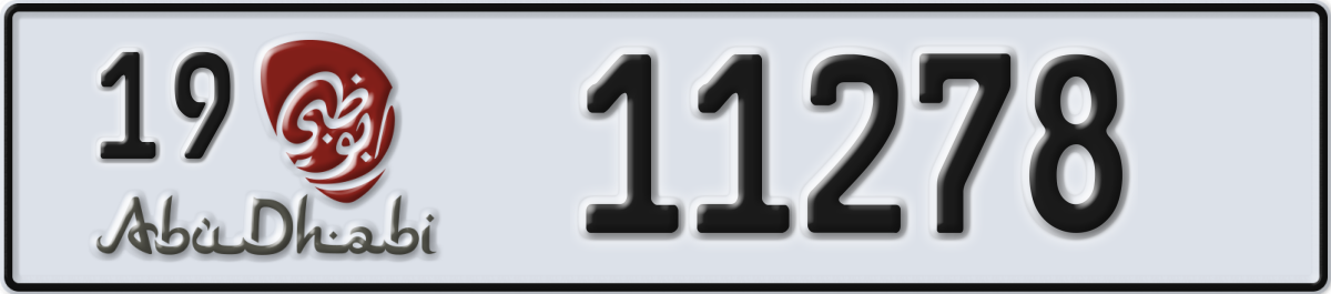 abu dhabi License Plate Number 11278 Code 19