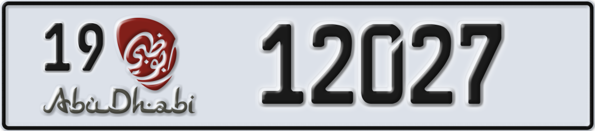abu dhabi License Plate Number 12027 Code 19