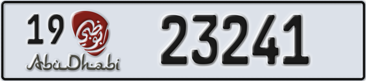 abu dhabi License Plate Number 23241 Code 19