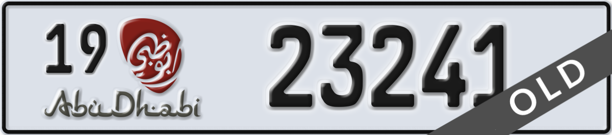 abu dhabi License Plate Number 23241 Code 19
