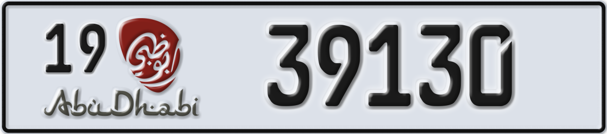 abu dhabi License Plate Number 39130 Code 19