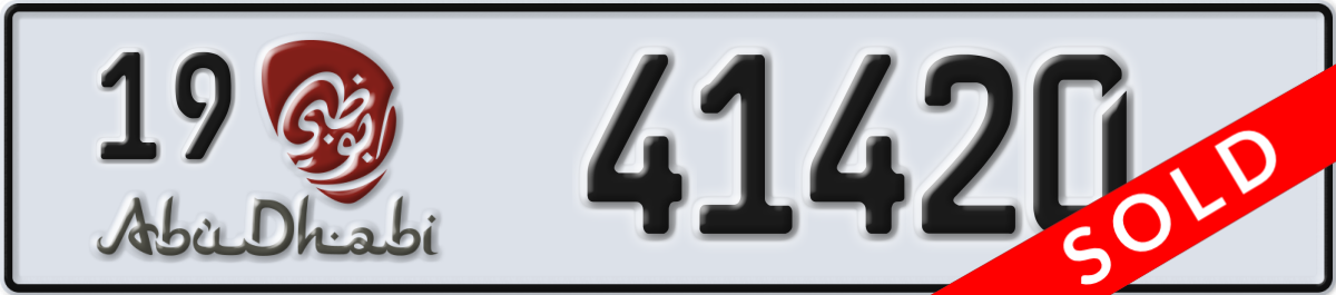 abu dhabi License Plate Number 41420 Code 19