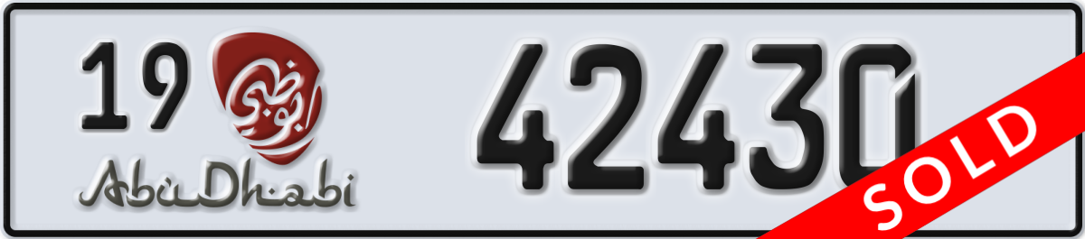 abu dhabi License Plate Number 42430 Code 19