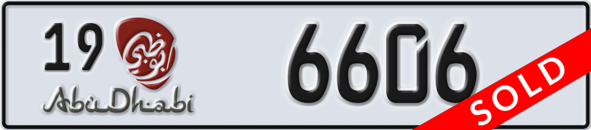 abu dhabi License Plate Number 6606 Code 19