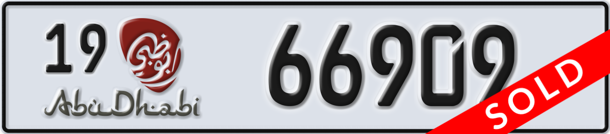 abu dhabi License Plate Number 66909 Code 19