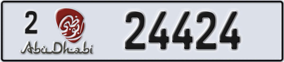 abu dhabi License Plate Number 24424 Code 2