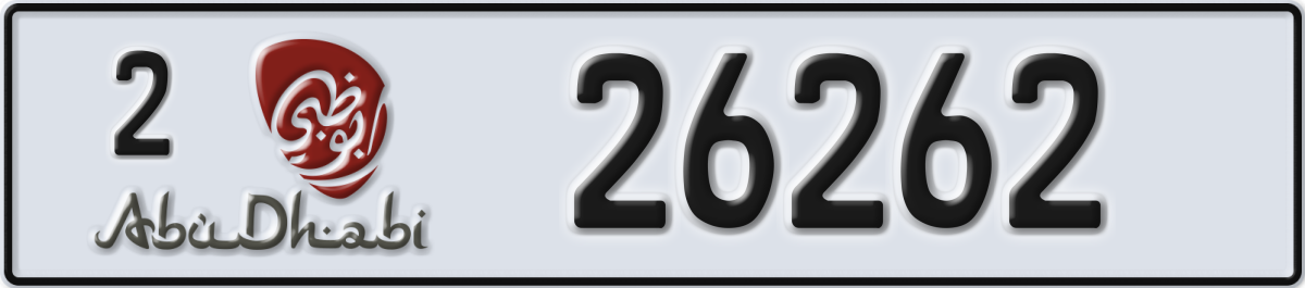 abu dhabi License Plate Number 26262 Code 2