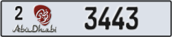 abu dhabi - code - 2 - number -3443