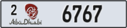 abu dhabi - code - 2 - number -6767