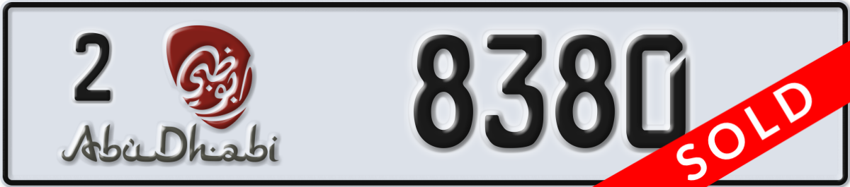 abu dhabi License Plate Number 8380 Code 2