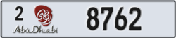 abu dhabi - code - 2 - number -8762