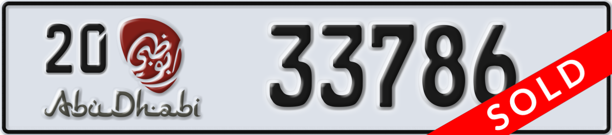 abu dhabi License Plate Number 33786 Code 20
