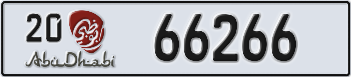 abu dhabi License Plate Number 66266 Code 20