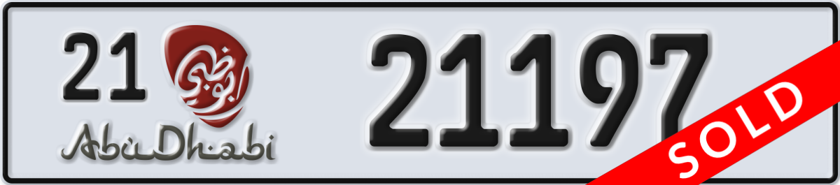 abu dhabi License Plate Number 21197 Code 21
