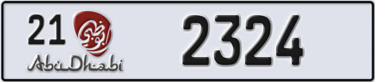 abu dhabi License Plate Number 2324 Code 21