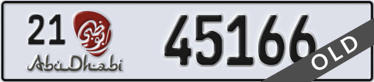 abu dhabi License Plate Number 45166 Code 21
