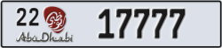 abu dhabi - code - 22 - number -17777