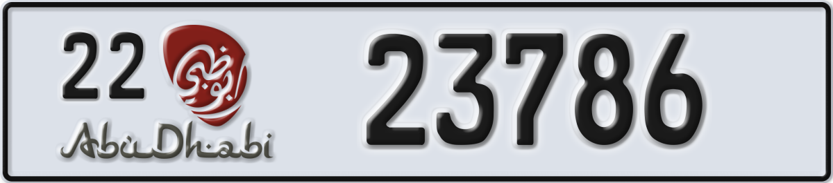 abu dhabi License Plate Number 23786 Code 22