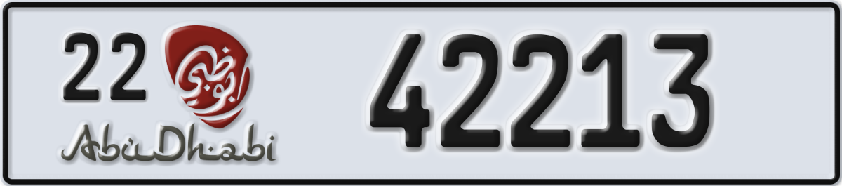 abu dhabi License Plate Number 42213 Code 22
