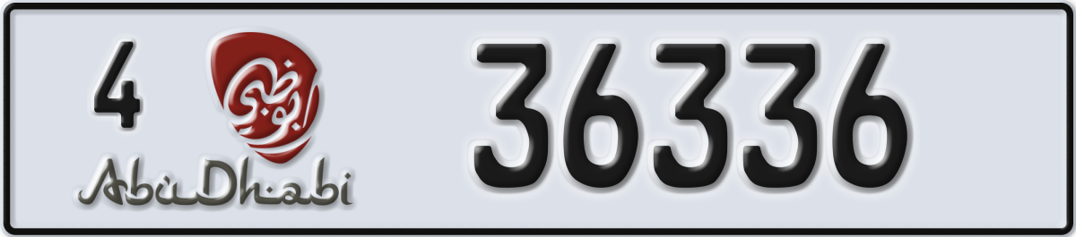 abu dhabi License Plate Number 36336 Code 4