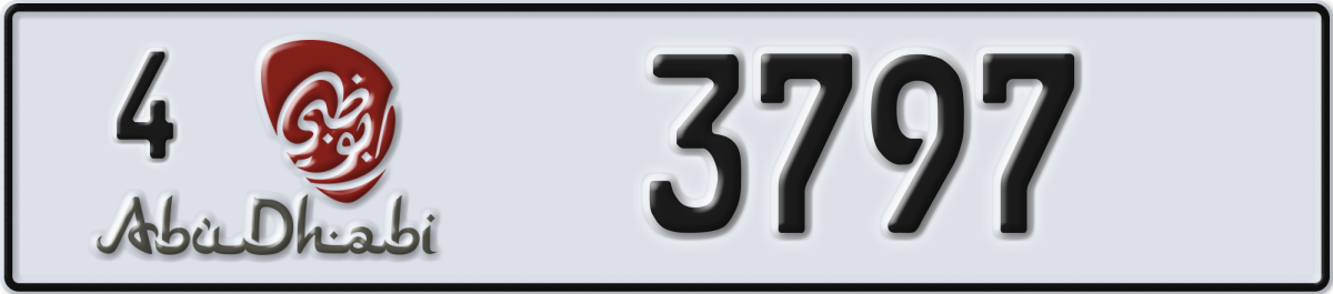 abu dhabi License Plate Number 3797 Code 4