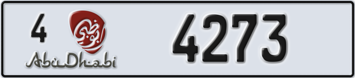 abu dhabi License Plate Number 4273 Code 4