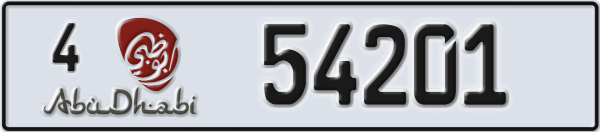 abu dhabi License Plate Number 54201 Code 4