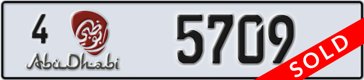 abu dhabi License Plate Number 5709 Code 4