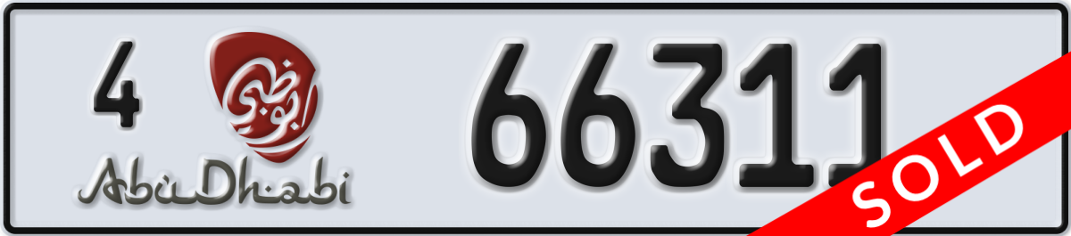 abu dhabi License Plate Number 66311 Code 4