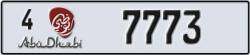 abu dhabi - code - 4 - number -7773
