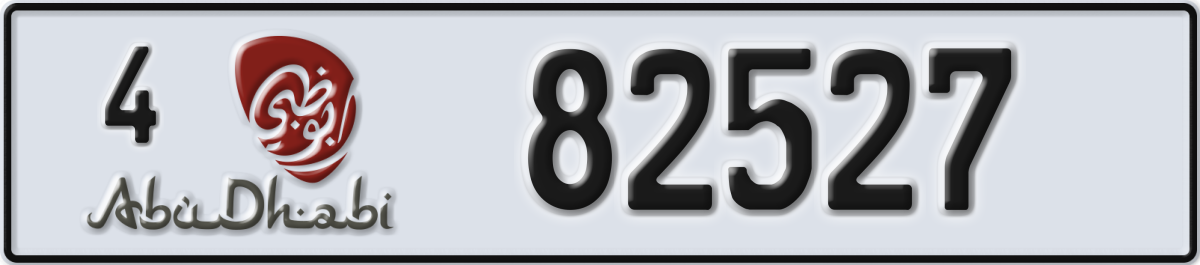 abu dhabi License Plate Number 82527 Code 4