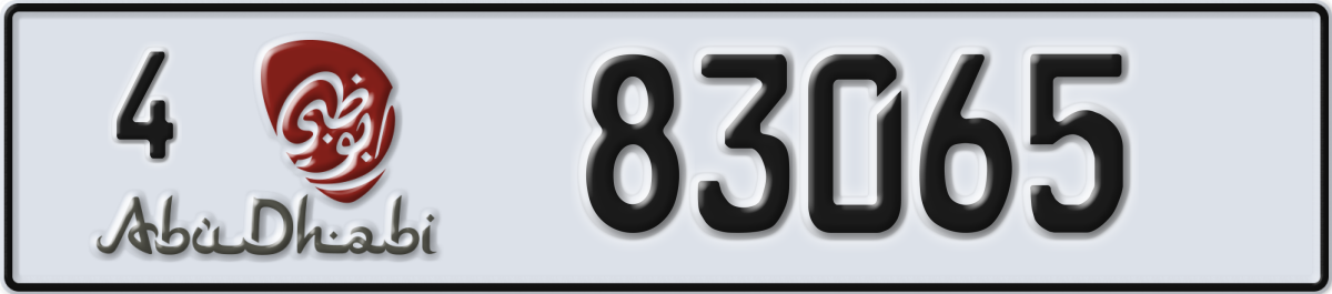 abu dhabi License Plate Number 83065 Code 4
