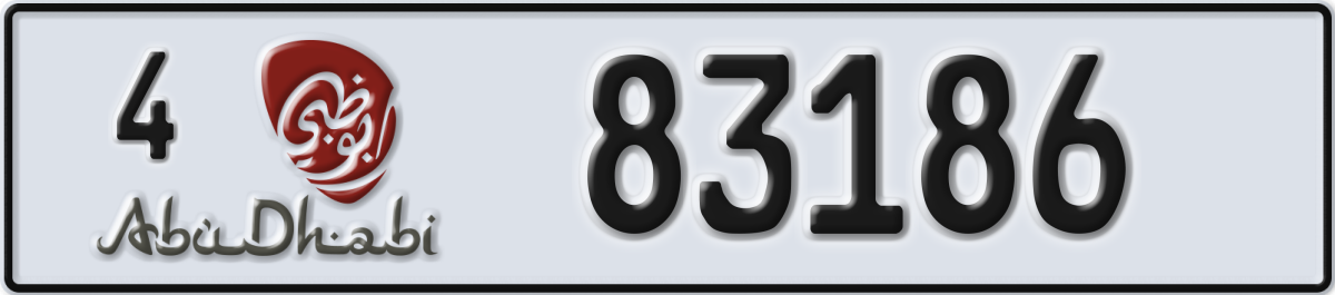 abu dhabi License Plate Number 83186 Code 4