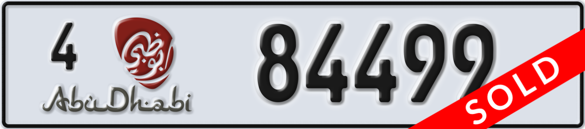 abu dhabi License Plate Number 84499 Code 4