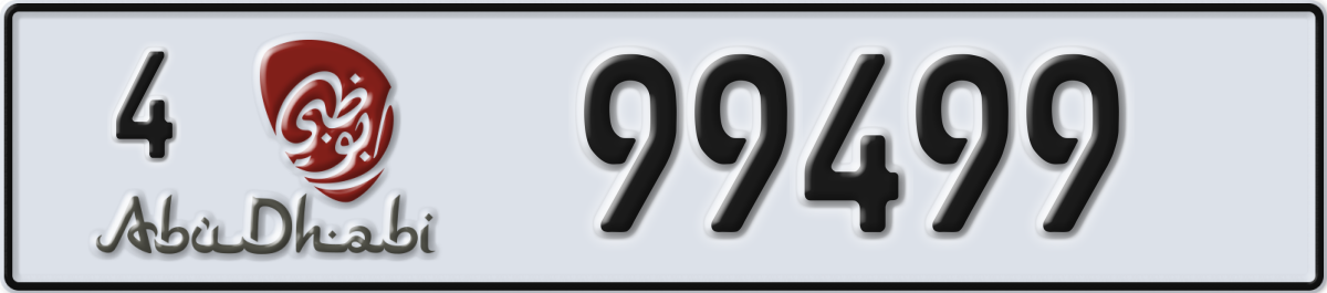 abu dhabi License Plate Number 99499 Code 4