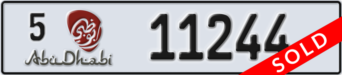 abu dhabi License Plate Number 11244 Code 5