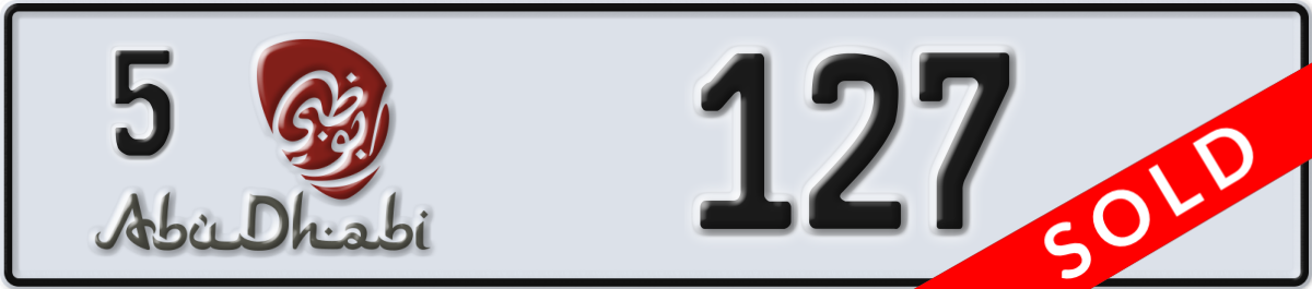 abu dhabi License Plate Number 127 Code 5