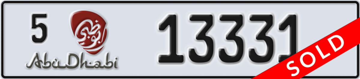 abu dhabi License Plate Number 13331 Code 5